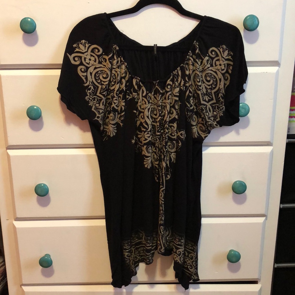 Black & Tan Blouse